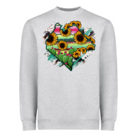 Heather Grey Chiapas State Of Mexico Map Heavyweight Sweatshirt - RanaPortraitStore