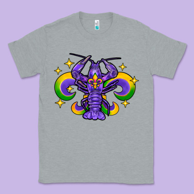 Mardi Gras Crawfish Classic Tee Designed By Fadigitalartstudio
