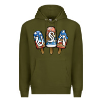 Army Green USA Patriotic Leopard Popsicles Premium Hoodie - Jasminsmagicworld