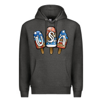 Charcoal Heather USA Patriotic Leopard Popsicles Premium Hoodie - Jasminsmagicworld