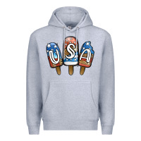 Heather Grey USA Patriotic Leopard Popsicles Premium Hoodie - Jasminsmagicworld