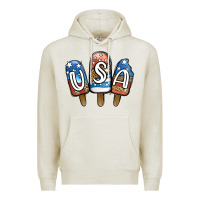 Oatmeal Heather USA Patriotic Leopard Popsicles Premium Hoodie - Jasminsmagicworld