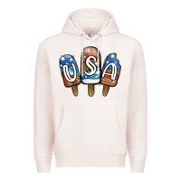 Pale Pink USA Patriotic Leopard Popsicles Premium Hoodie - Jasminsmagicworld