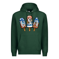 Sports Green USA Patriotic Leopard Popsicles Premium Hoodie - Jasminsmagicworld