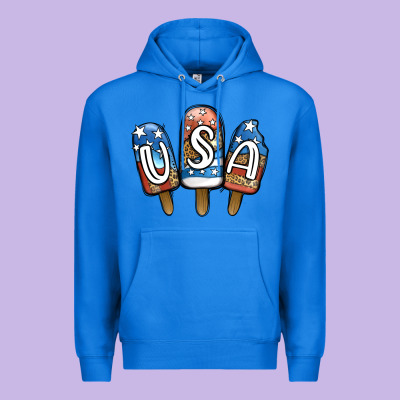 Usa Patriotic Leopard Popsicles Premium Hoodie Designed By Jasminsmagicworld