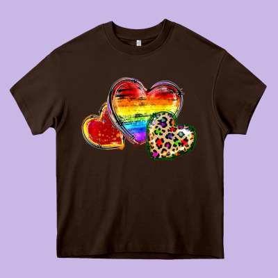 Pride Hearts Heavy Core Tee Designed By Fadigitalartstudio