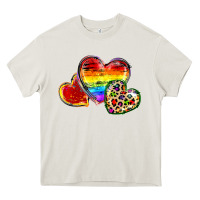 Cream Pride hearts Heavy Core Tee - FaDigitalArtStudio