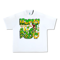 White Happy St Patricks Rex Day Urban Heavy Tee - CowhideDigitalArt