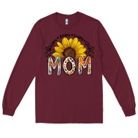 Burgundy mom sunflower Long Sleeve Tee - RacoonDesign