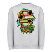 Heather Grey Coahuila State Of Mexico Map Heavyweight Sweatshirt - RanaPortraitStore