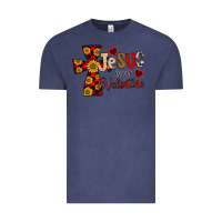 Vintage Denim Jesus is My Valentine Cross Vintage Tee - CowhideDigitalArt