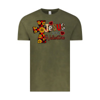 Vintage Olive Jesus is My Valentine Cross Vintage Tee - CowhideDigitalArt