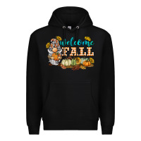 Black welcome fall gnome Premium Hoodie - BarkalooDesign