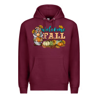 Burgundy welcome fall gnome Premium Hoodie - BarkalooDesign