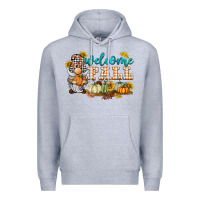 Heather Grey welcome fall gnome Premium Hoodie - BarkalooDesign