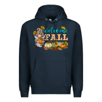 Navy welcome fall gnome Premium Hoodie - BarkalooDesign