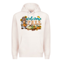 Pale Pink welcome fall gnome Premium Hoodie - BarkalooDesign
