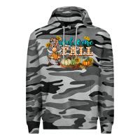 Slate Camo welcome fall gnome Premium Hoodie - BarkalooDesign