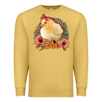 Antique Gold Chick With Flowers Feopard Premium Sweatshirt - Jasminsmagicworld
