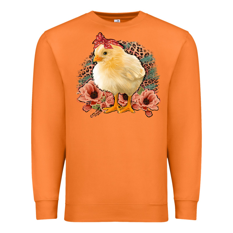 Chick With Flowers Feopard Premium Sweatshirt by Jasminsmagicworld | Teevron