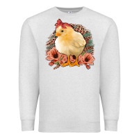 Oatmeal Heather Chick With Flowers Feopard Premium Sweatshirt - Jasminsmagicworld