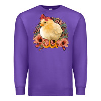 Purple Chick With Flowers Feopard Premium Sweatshirt - Jasminsmagicworld