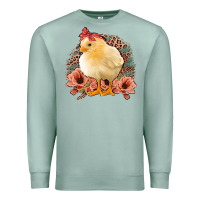 Seafoam Chick With Flowers Feopard Premium Sweatshirt - Jasminsmagicworld