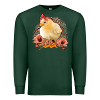Sports Green Chick With Flowers Feopard Premium Sweatshirt - Jasminsmagicworld