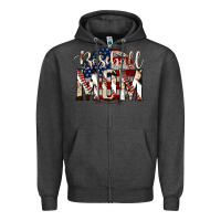 Charcoal Heather baseball mom Zipper Hoodie - Jasminsmagicworld