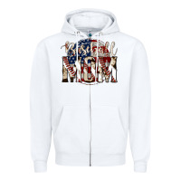 White baseball mom Zipper Hoodie - Jasminsmagicworld