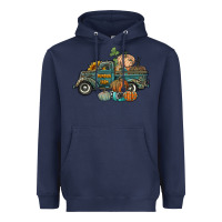 Navy western pumpkin farm truck Heavyweight Hoodie - RanaPortraitStore