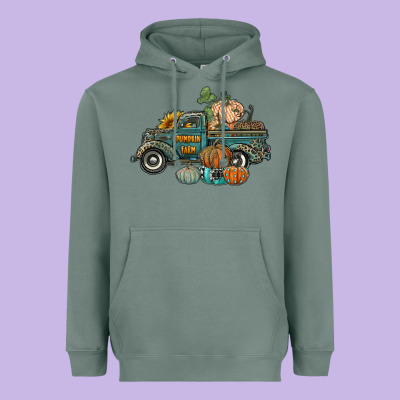 Western Pumpkin Farm Truck Heavyweight Hoodie Designed By Ranaportraitstore