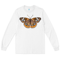 White Common Buckeye Butterfly Long Sleeve Tee - LillyAllenDesigns