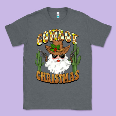 Cowboy Christmas Santa Classic Tee Designed By Barkaloodesign