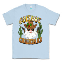 Dusty Blue cowboy christmas santa Classic Tee - BarkalooDesign