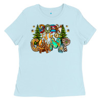 Baby Blue Born To Camp Ladies Tee - CowhideDigitalArt