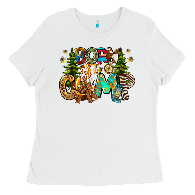 Born To Camp Ladies Tee by CowhideDigitalArt | Teevron