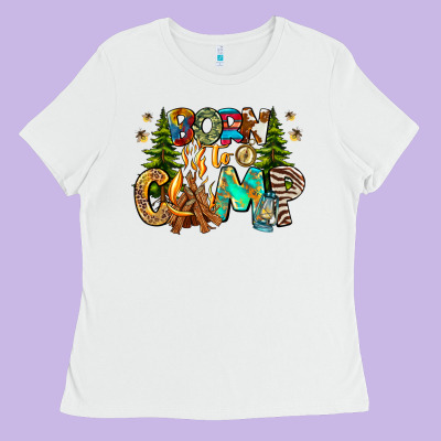 Born To Camp Ladies Tee Designed By Cowhidedigitalart