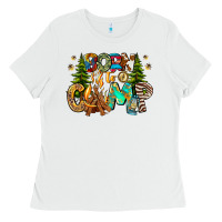 White Born To Camp Ladies Tee - CowhideDigitalArt