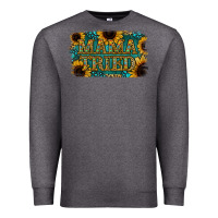 Charcoal Heather Sunflower Serappe Turquoise Gemstone Mama Tried Premium Sweatshirt - Jasminsmagicworld