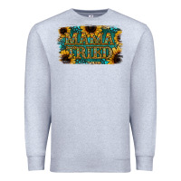 Heather Grey Sunflower Serappe Turquoise Gemstone Mama Tried Premium Sweatshirt - Jasminsmagicworld