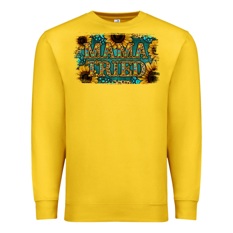 Sunflower Serappe Turquoise Gemstone Mama Tried Premium Sweatshirt by Jasminsmagicworld | Teevron