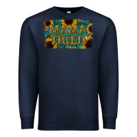 Navy Sunflower Serappe Turquoise Gemstone Mama Tried Premium Sweatshirt - Jasminsmagicworld