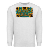 Oatmeal Heather Sunflower Serappe Turquoise Gemstone Mama Tried Premium Sweatshirt - Jasminsmagicworld