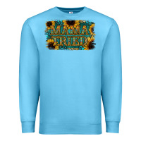 Ocean Blue Sunflower Serappe Turquoise Gemstone Mama Tried Premium Sweatshirt - Jasminsmagicworld