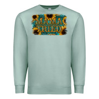 Seafoam Sunflower Serappe Turquoise Gemstone Mama Tried Premium Sweatshirt - Jasminsmagicworld