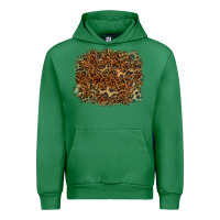 Emerald leopard leather turquoise background Urban Hoodie - RanaPortraitStore