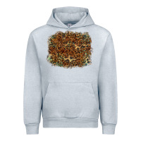 Heather Grey leopard leather turquoise background Urban Hoodie - RanaPortraitStore