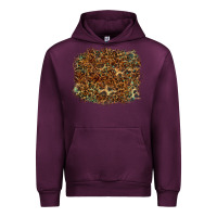 Mauve Wine leopard leather turquoise background Urban Hoodie - RanaPortraitStore