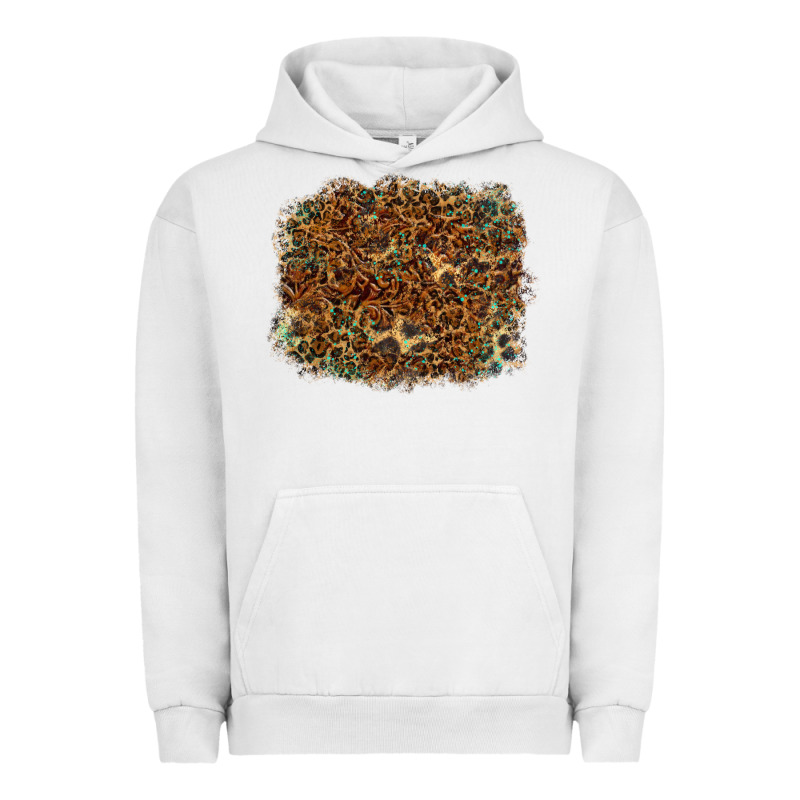 Leopard Leather Turquoise Background Urban Hoodie by RanaPortraitStore | Teevron
